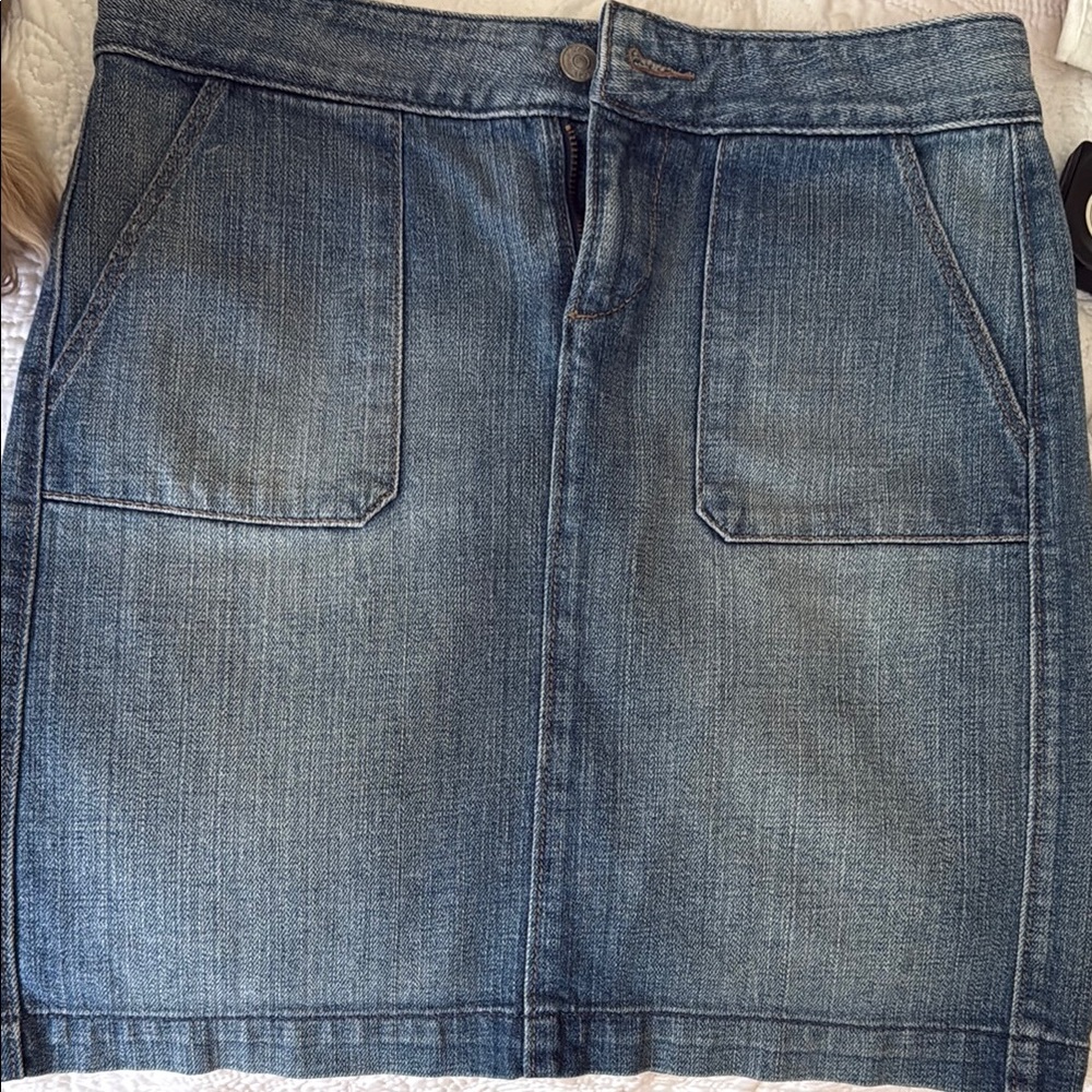 LOFT Blue A-Line Mini Skirt Casual